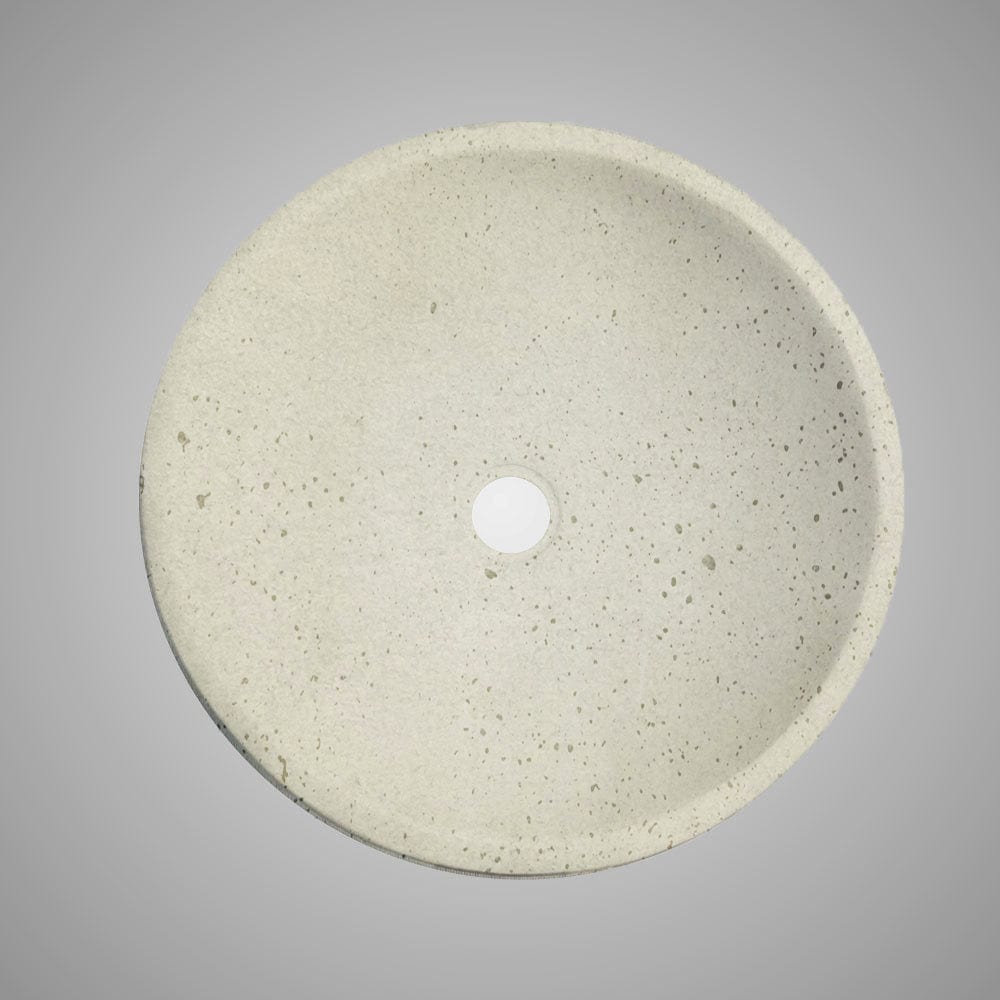 Umper Round Cast Concrete Vessel Sink - Cream