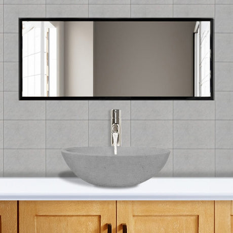 Umper Round Cast Concrete Vessel Sink - Dark Grey