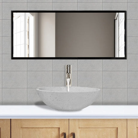 Umper Round Cast Concrete Vessel Sink - Light Grey