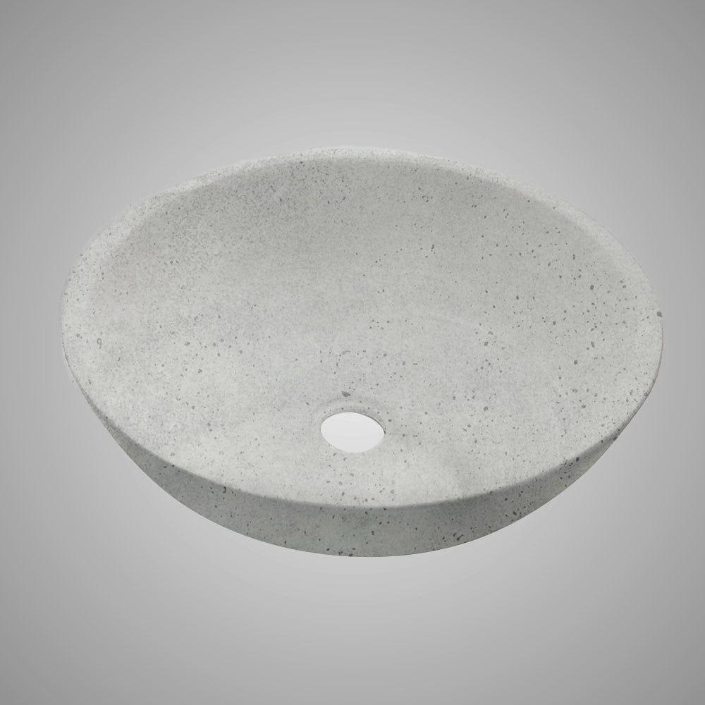 Umper Round Cast Concrete Vessel Sink - Light Grey