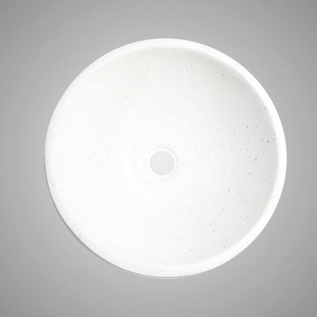 Umper Round Cast Concrete Vessel Sink - White
