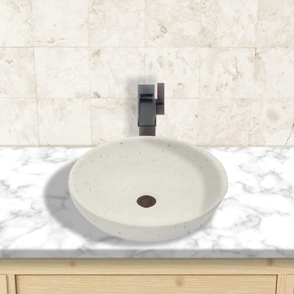 Uncher Round Cast Concrete Vessel B-Grade Sink - Cream