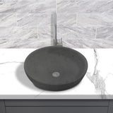 Uncher Round Cast Concrete Vessel Sink - Black