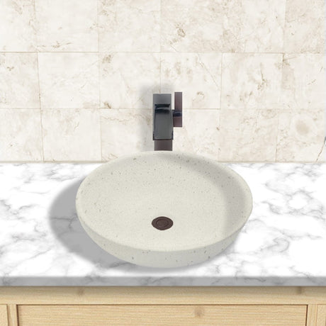 Uncher Round Cast Concrete Vessel Sink - Cream