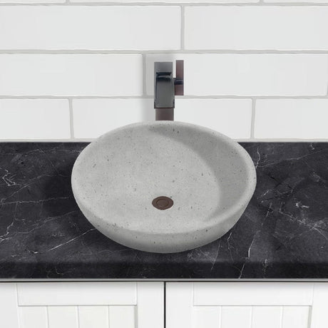 Uncher Round Cast Concrete Vessel Sink - Dark Grey