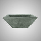 Uriah Square Cast Concrete Vessel Sink - Copper Green