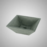 Uriah Square Cast Concrete Vessel Sink - Copper Green