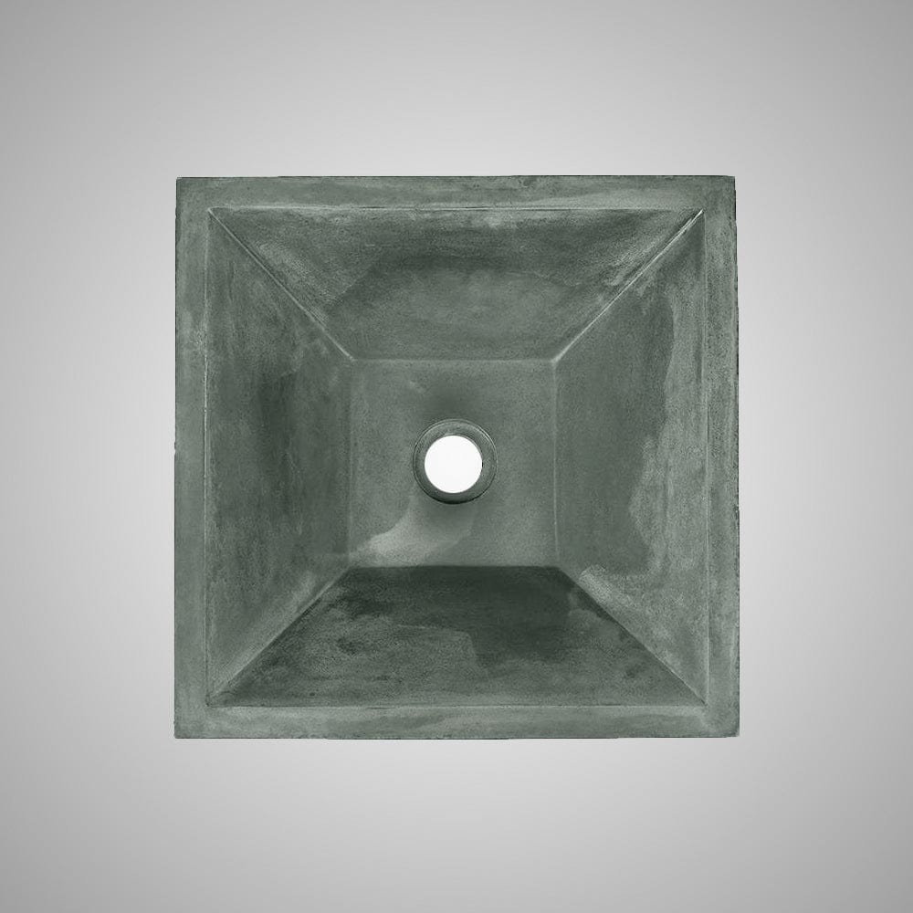 Uriah Square Cast Concrete Vessel Sink - Copper Green