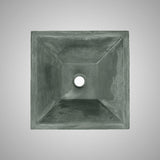 Uriah Square Cast Concrete Vessel Sink - Copper Green