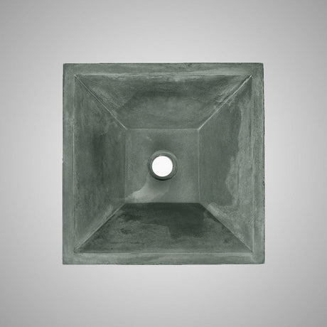Uriah Square Cast Concrete Vessel Sink - Copper Green