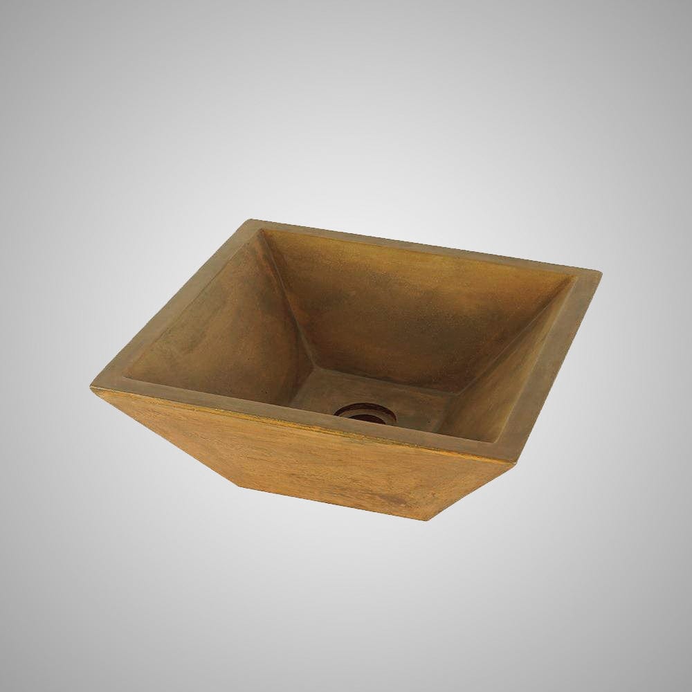 Uriah Square Cast Concrete Vessel Sink - Vintage Brown