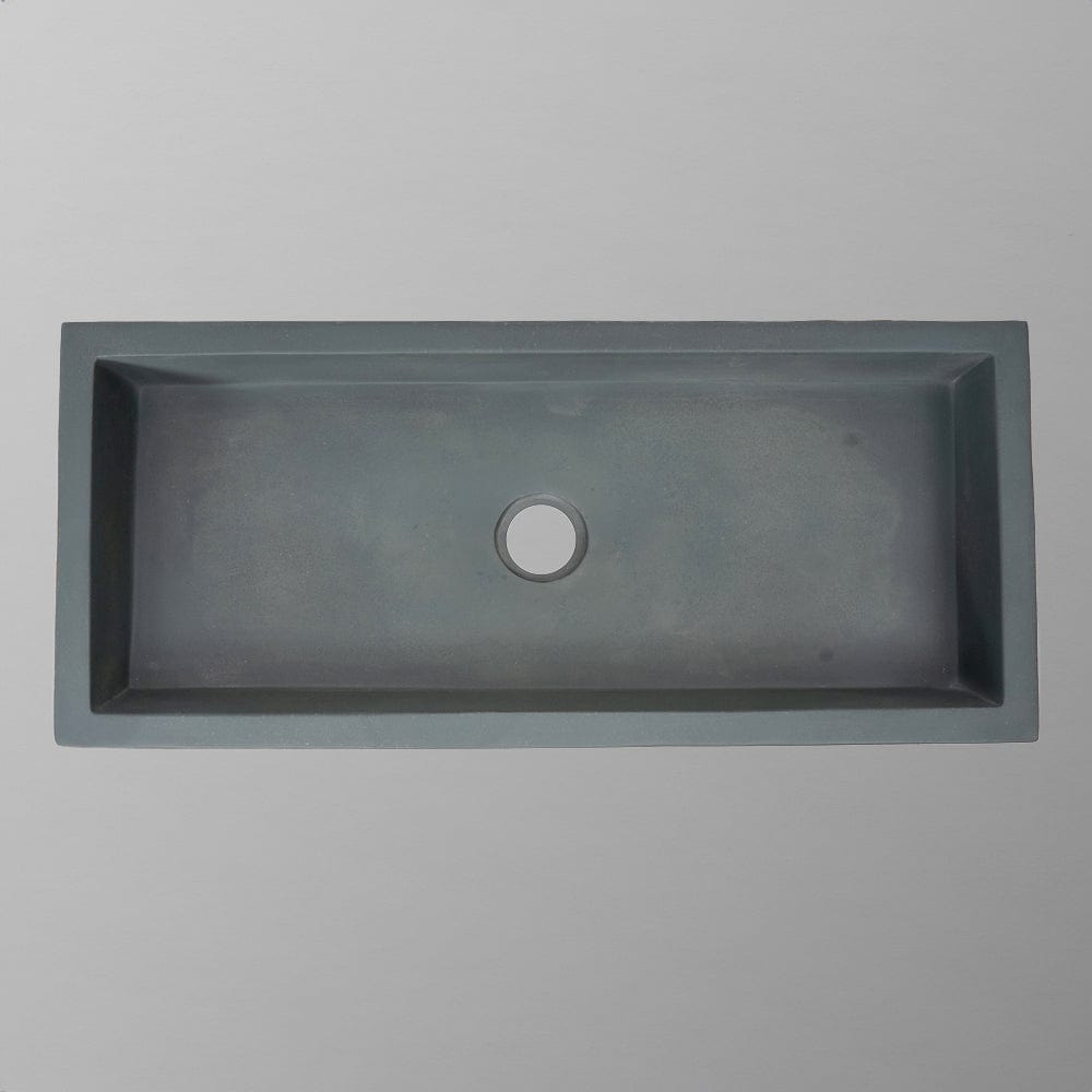 Urso Cast Concrete Rectangular Vessel Sink - Copper Green