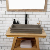 Urso Cast Concrete Rectangular Vessel Sink - Natural Concrete
