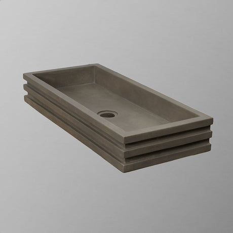 Urso Cast Concrete Rectangular Vessel Sink - Natural Concrete