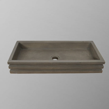 Urso Cast Concrete Rectangular Vessel Sink - Natural Concrete