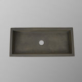 Urso Cast Concrete Rectangular Vessel Sink - Natural Concrete