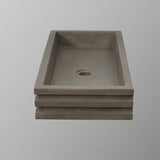 Urso Cast Concrete Rectangular Vessel Sink - Natural Concrete