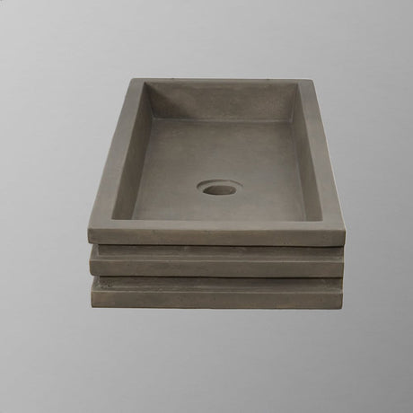 Urso Cast Concrete Rectangular Vessel Sink - Natural Concrete
