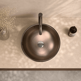 Valier Vitreous China Decorated Vessel Sink - Burnished Bronze Interior