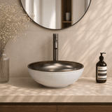 Valier Vitreous China Decorated Vessel Sink - Burnished Bronze Interior