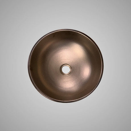 Valier Vitreous China Decorated Vessel Sink - Burnished Bronze Interior