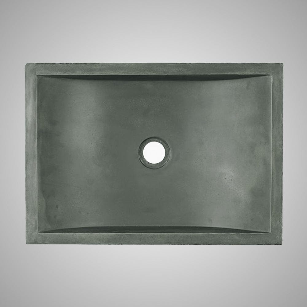 Vardaman Rectangular Cast Concrete Vessel Sink - Copper Green
