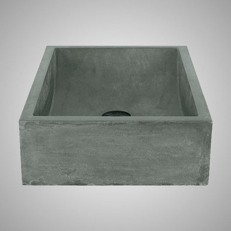 Vardaman Rectangular Cast Concrete Vessel Sink - Copper Green