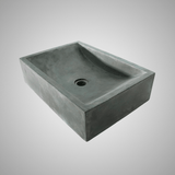 Vardaman Rectangular Cast Concrete Vessel Sink - Copper Green