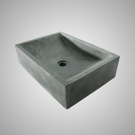 Vardaman Rectangular Cast Concrete Vessel Sink - Copper Green