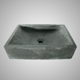 Vardaman Rectangular Cast Concrete Vessel Sink - Copper Green