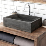 Vardaman Rectangular Cast Concrete Vessel Sink - Dusk Grey