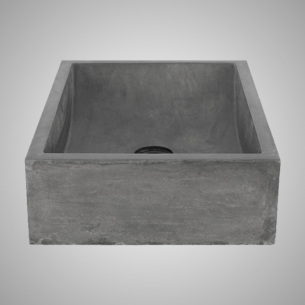 Vardaman Rectangular Cast Concrete Vessel Sink - Dusk Grey