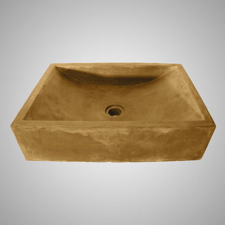 Vardaman Rectangular Cast Concrete Vessel Sink - Vintage Brown