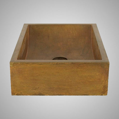 Vardaman Rectangular Cast Concrete Vessel Sink - Vintage Brown