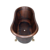 Vecker Hammered Copper Double-Slipper Clawfoot Tub