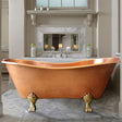 Vecker Hammered Copper Double-Slipper Clawfoot Tub