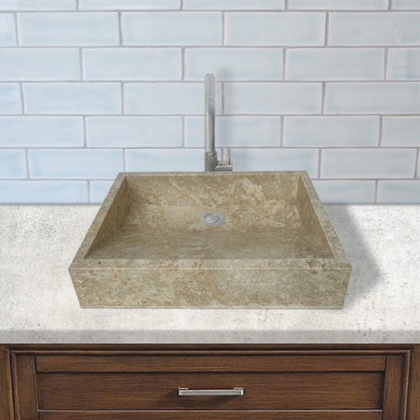 Velster Polished Marble Vessel Sink - Cream