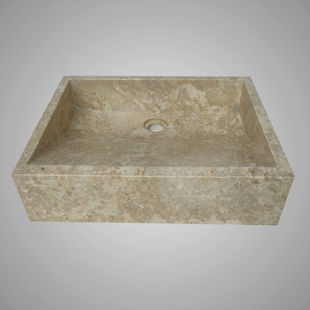 Velster Polished Marble Vessel Sink - Cream