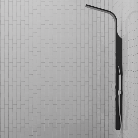 Velva Thermostatic Shower Panel with Hand Shower - Black Finish