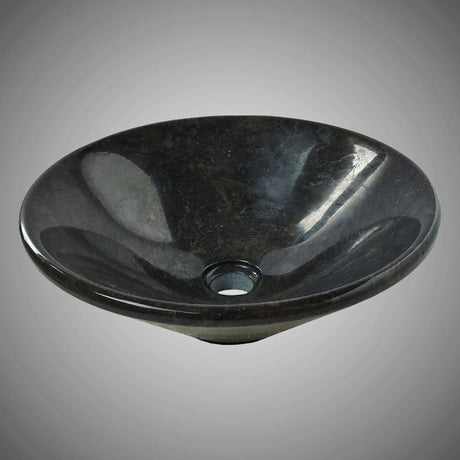 Vernina Polished Marble Vessel Sink - Black