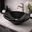 Vernina Polished Marble Vessel Sink - Black