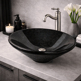 Vernina Polished Marble Vessel Sink - Black