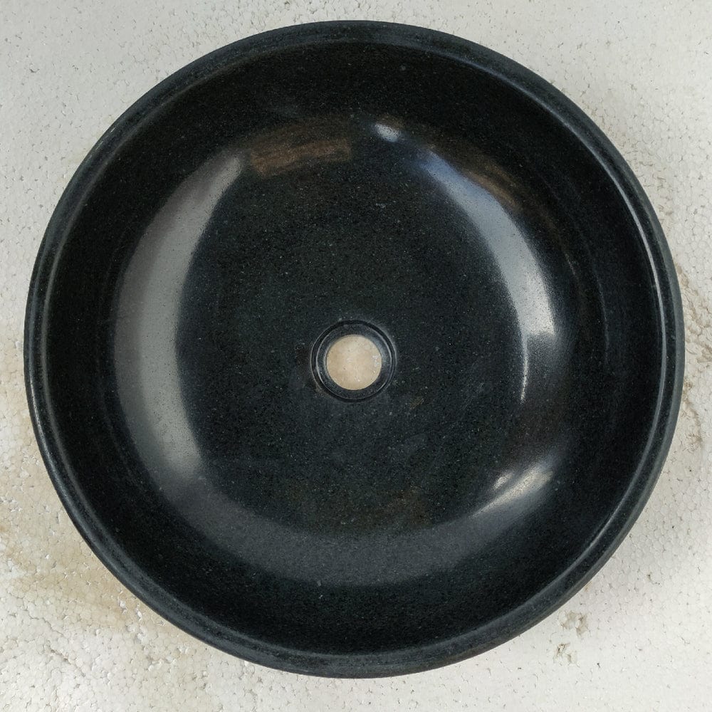 Vestaba Polished Basalt Vessel Sink - Black