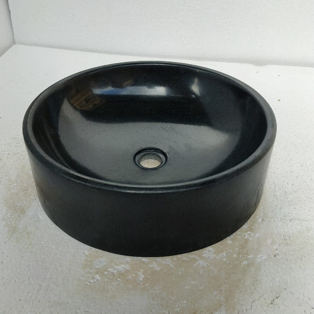 Vestaba Polished Basalt Vessel Sink - Black