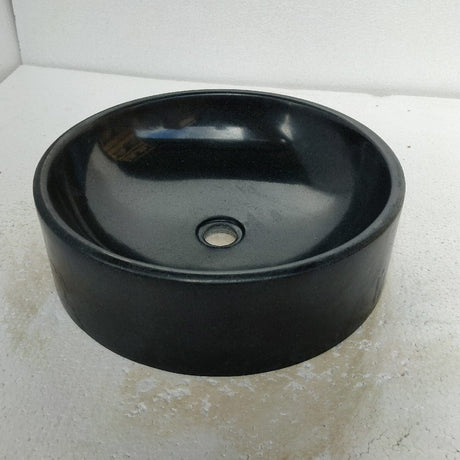 Vestaba Polished Basalt Vessel Sink - Black