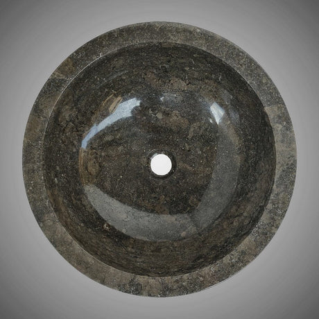 Vetsa Marble Vessel Sink with Hammered Exterior - Black