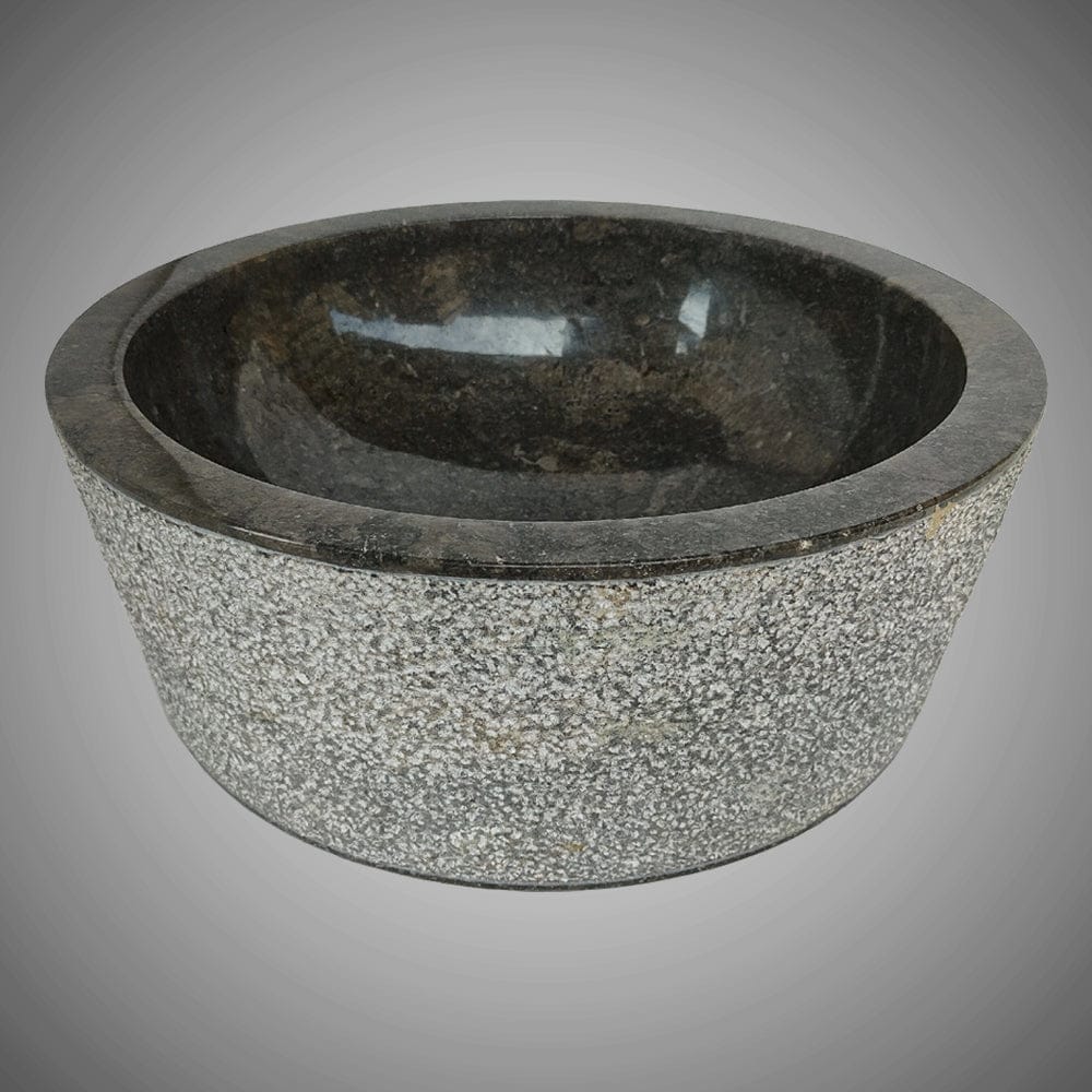 Vetsa Marble Vessel Sink with Hammered Exterior - Black