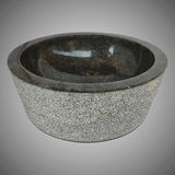 Vetsa Marble Vessel Sink with Hammered Exterior - Black
