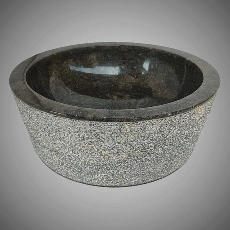 Vetsa Marble Vessel Sink with Hammered Exterior - Black
