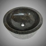 Vetsa Marble Vessel Sink with Hammered Exterior - Black